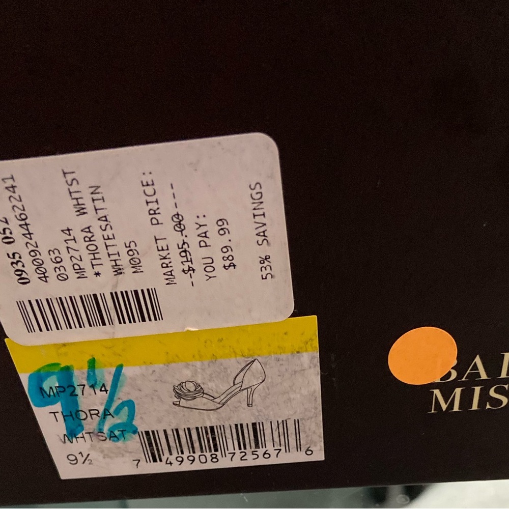 White Satin Badgley Mischa 3inch heel.